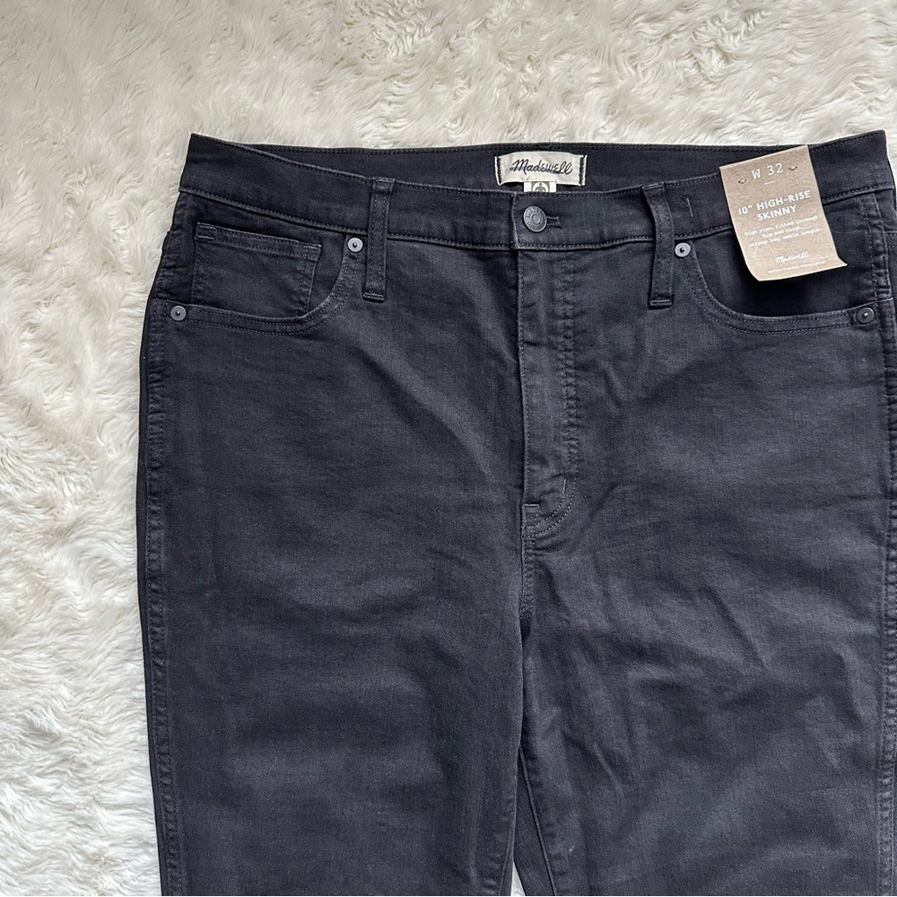 Madewell Jeans 10" High-Rise Skinny Stretch Black 32 NWT New - Picture 6 of 12